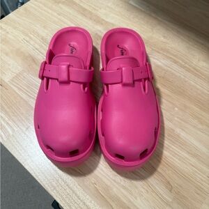 Free People Vibrant Pink Mules